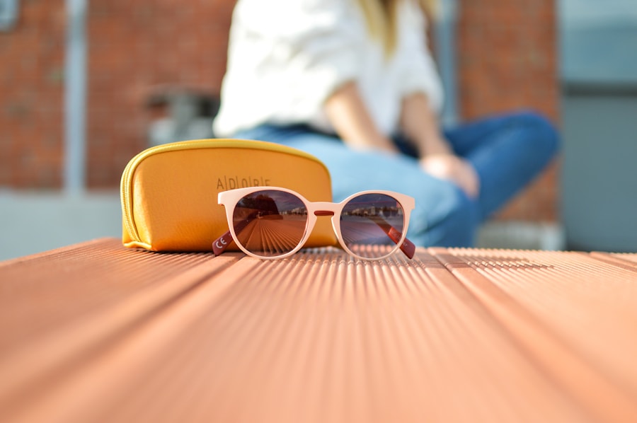 Sunglasses arranged in a flat lay